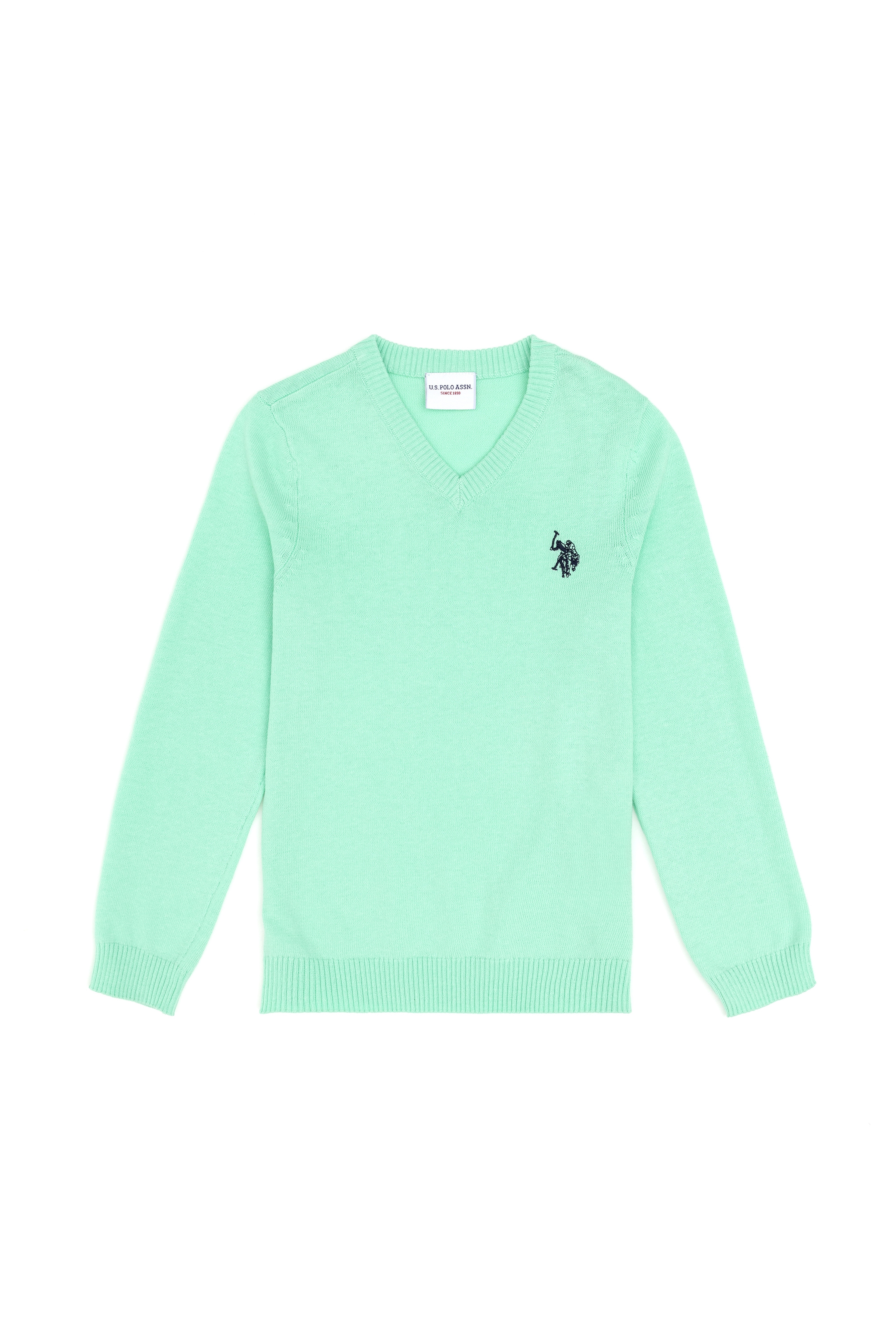 Erkek Çocuk Mint Basic V Yaka Kazak - Image 1