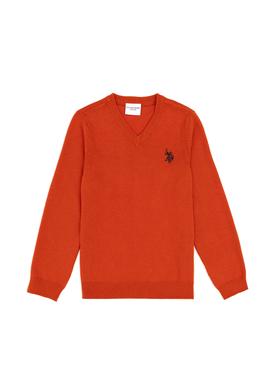 Erkek Çocuk Kiremit Basic V Yaka Kazak - 50294200026