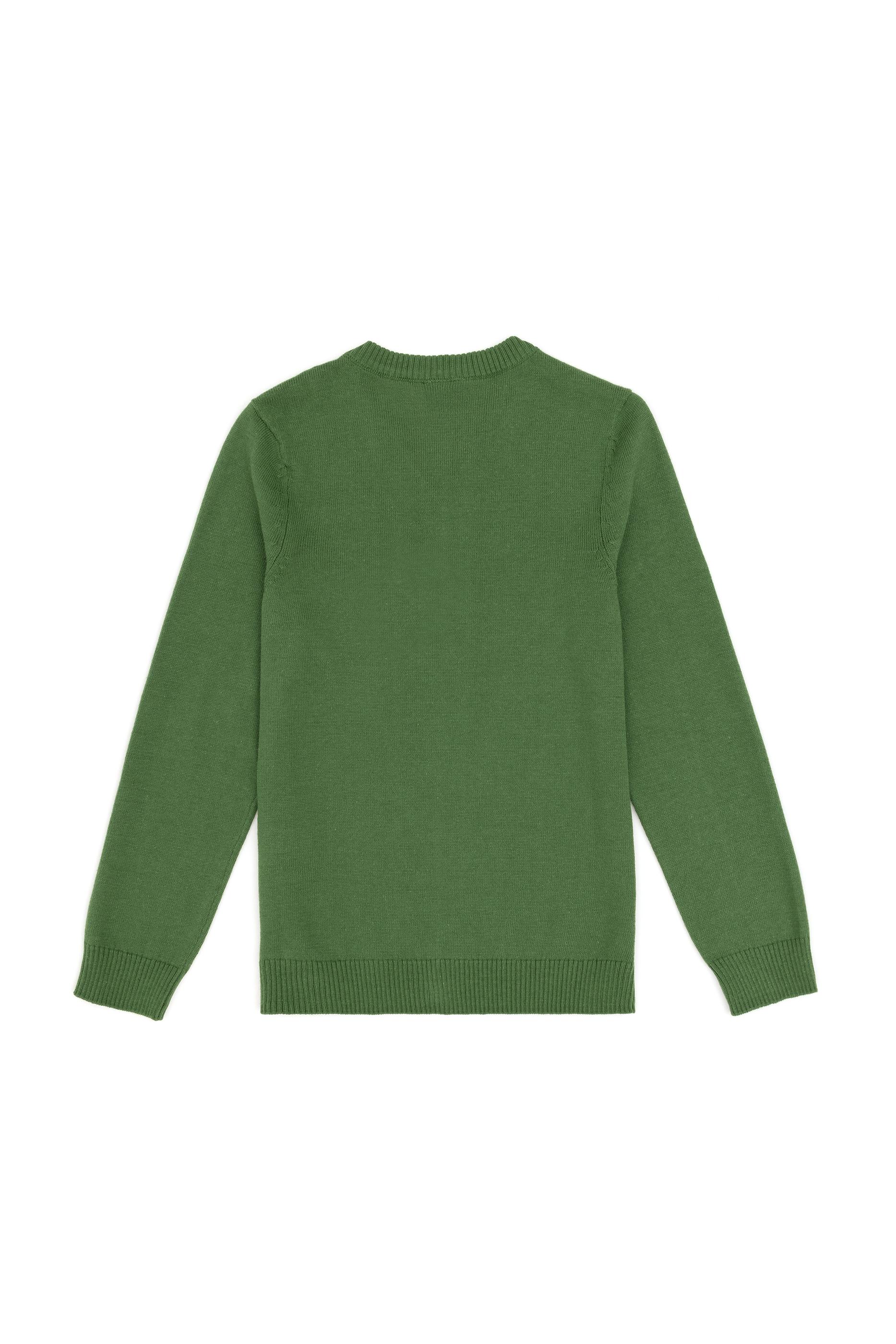 Erkek Çocuk Yeşil Basic V Yaka Kazak