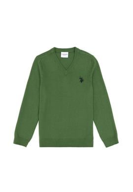 Erkek Çocuk Yeşil Basic V Yaka Kazak - 50294200078