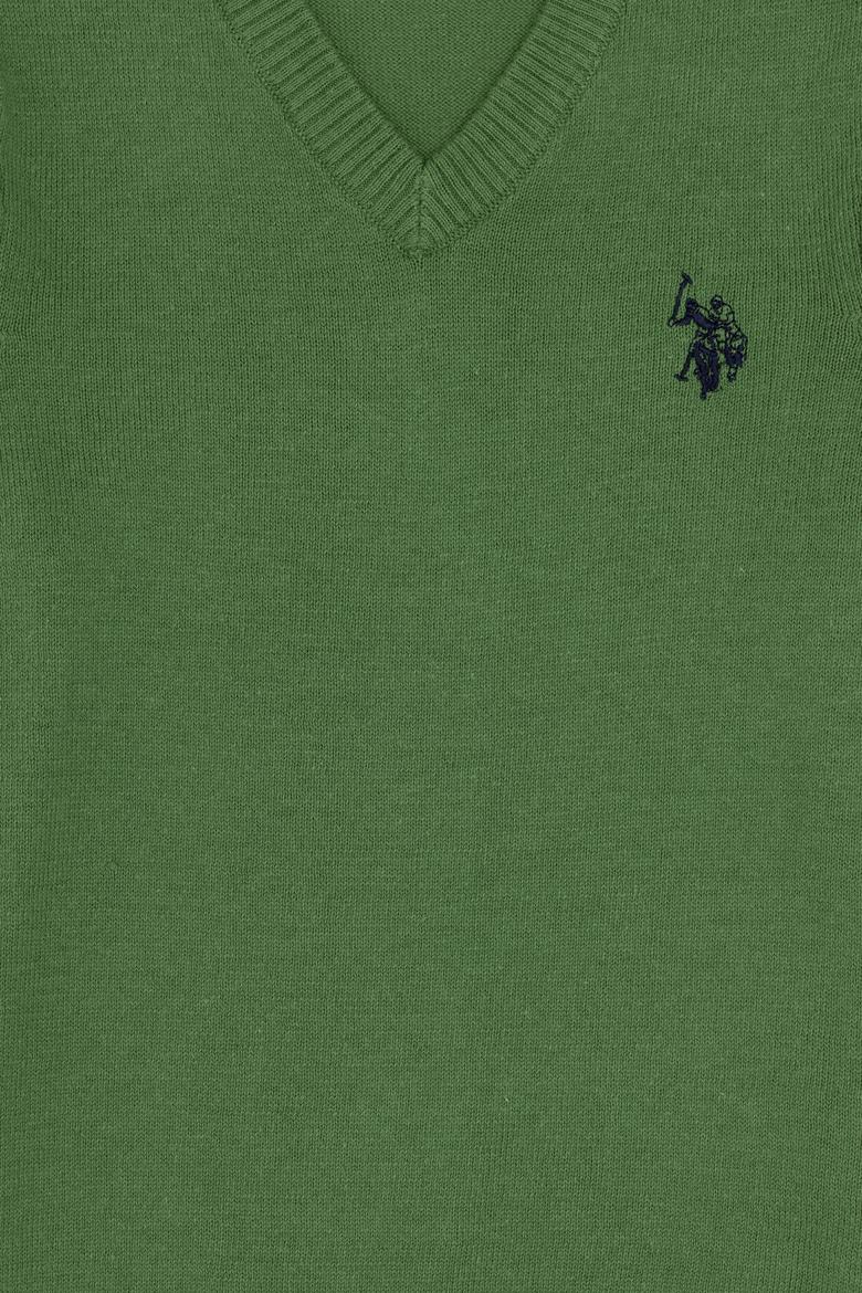 Erkek Çocuk Yeşil Basic V Yaka Kazak - 50294200078