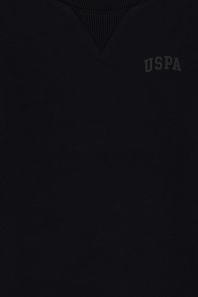 Erkek Çocuk Siyah Basic Bisiklet Yaka Sweatshirt