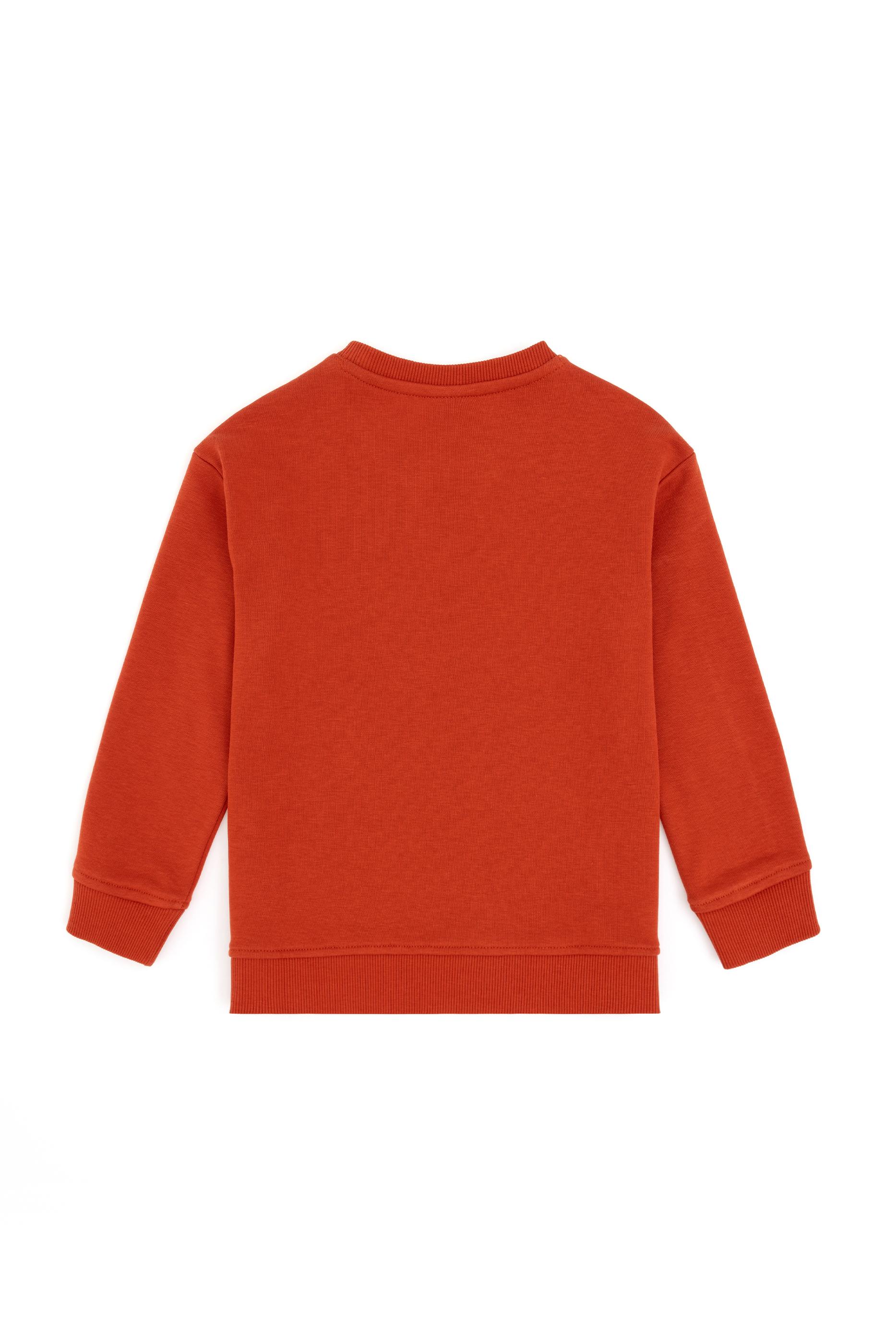Erkek Çocuk Kiremit Basic Bisiklet Yaka Sweatshirt