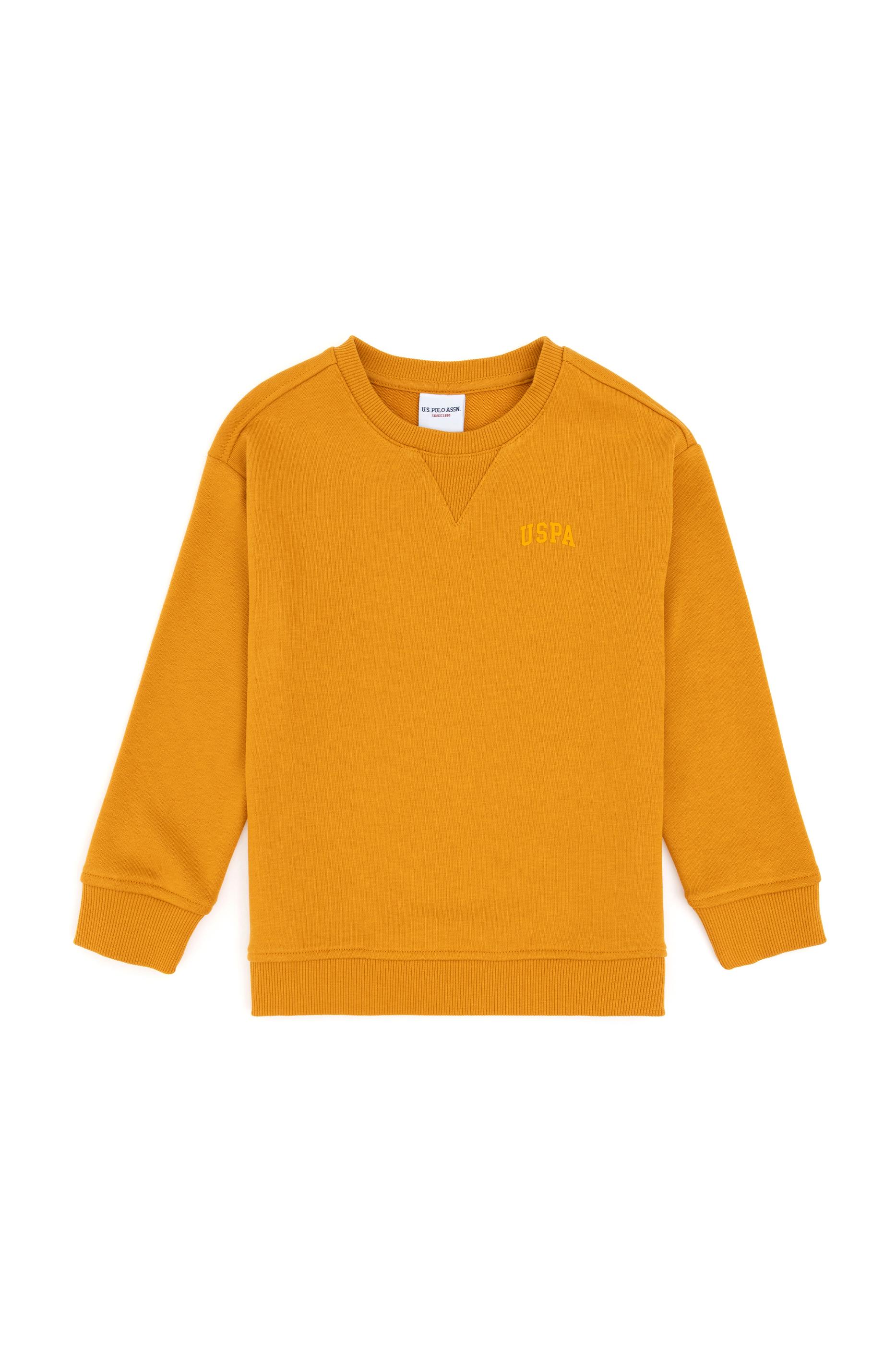 Erkek Çocuk Hardal Basic Bisiklet Yaka Sweatshirt