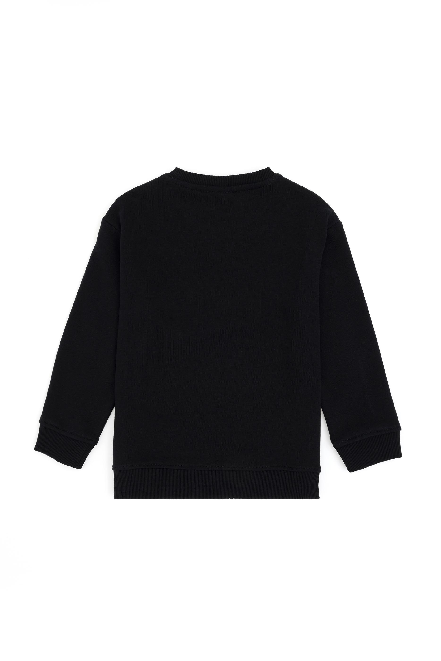 Erkek Çocuk Siyah Basic Bisiklet Yaka Sweatshirt
