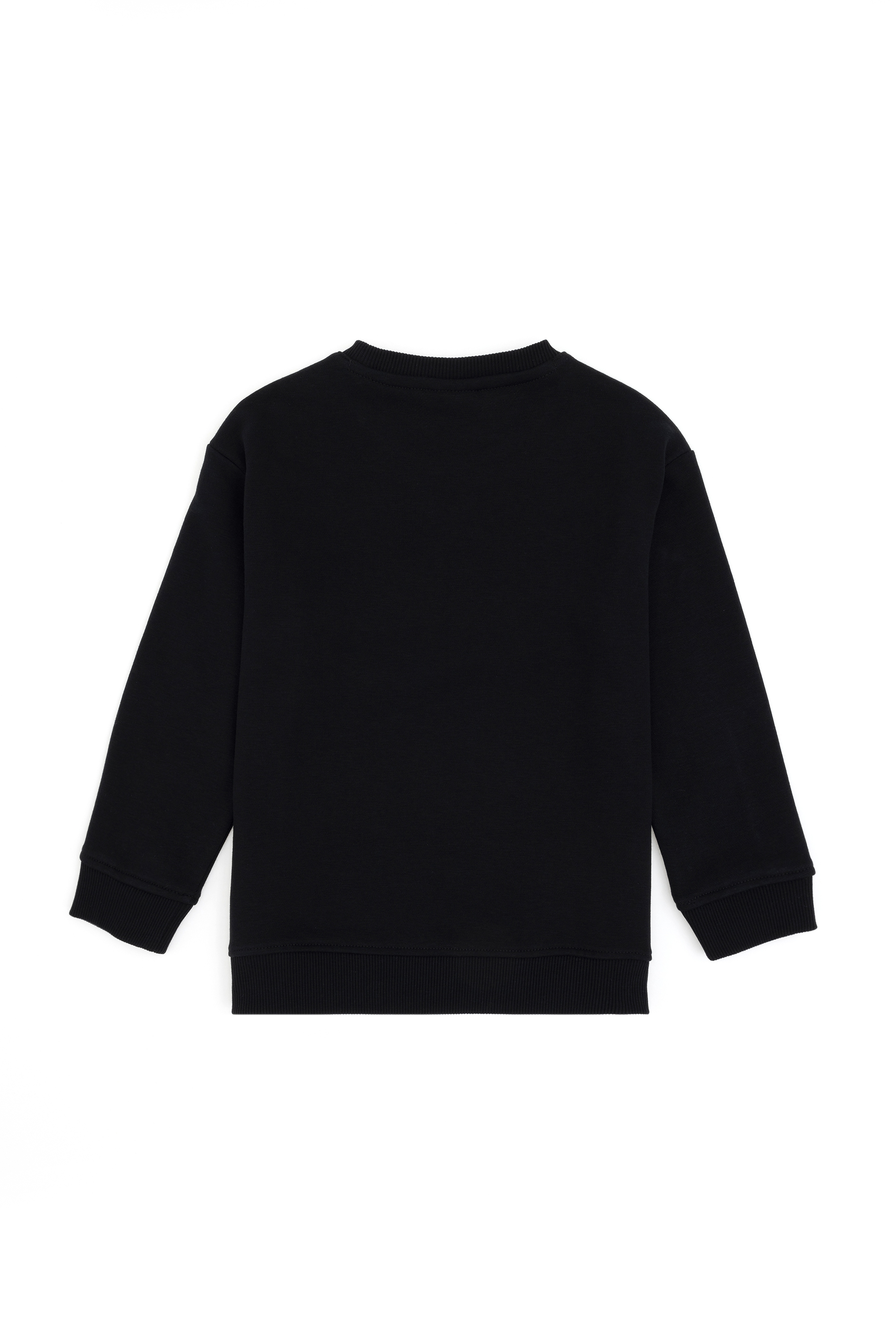 Erkek Çocuk Siyah Basic Bisiklet Yaka Sweatshirt - Image 2