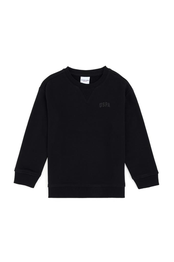Erkek Çocuk Siyah Basic Bisiklet Yaka Sweatshirt