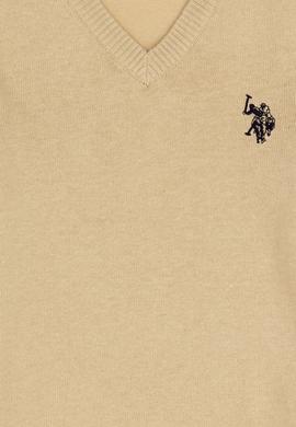 Erkek Çocuk Açık Haki Basic V Yaka Kazak - 50294200061