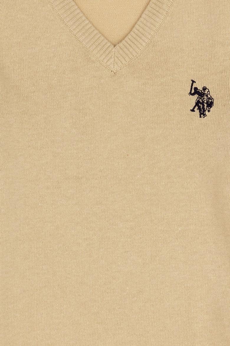 Erkek Çocuk Açık Haki Basic V Yaka Kazak - 50294200061