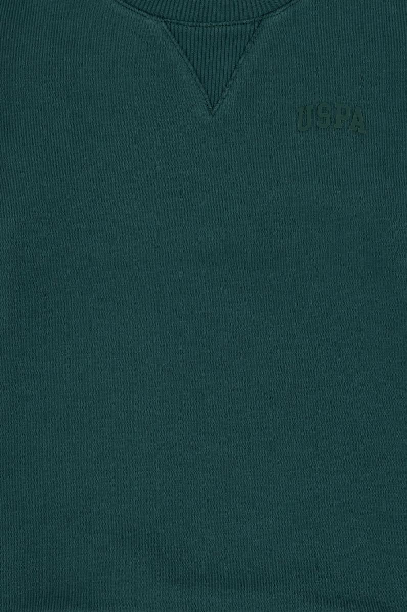 Erkek Çocuk Koyu Yeşil Basic Bisiklet Yaka Sweatshirt