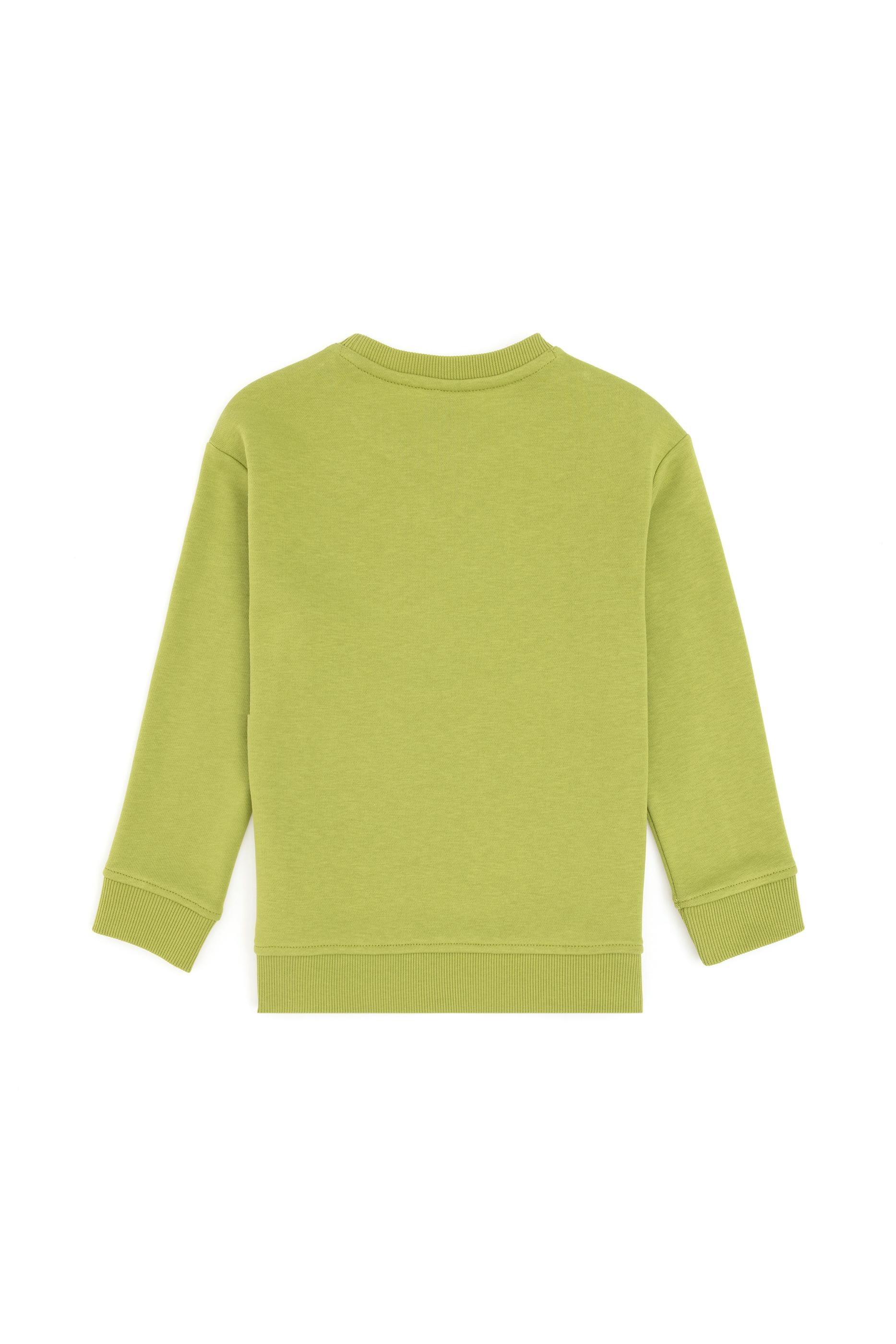 Erkek Çocuk Fıstık Yeşili Basic Bisiklet Yaka Sweatshirt