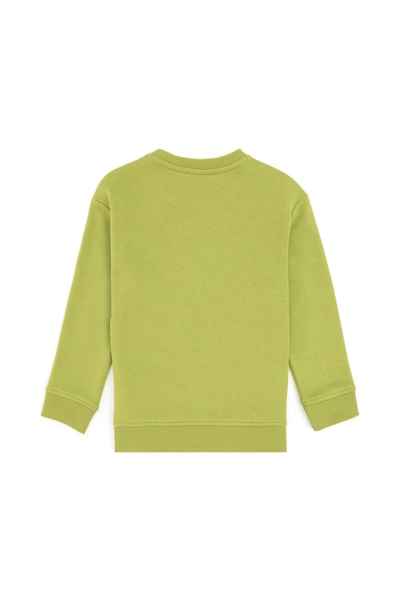 Erkek Çocuk Fıstık Yeşili Basic Bisiklet Yaka Sweatshirt