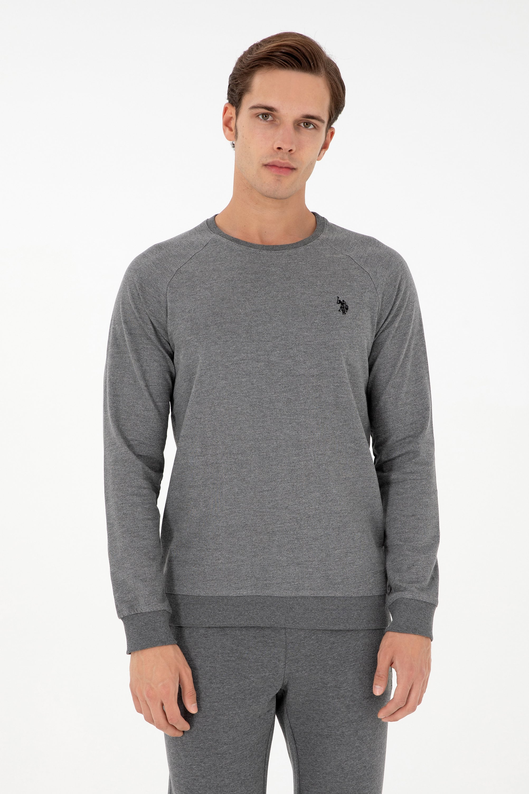Erkek Antrasit Melanj Basic Sweatshirt - Image 1