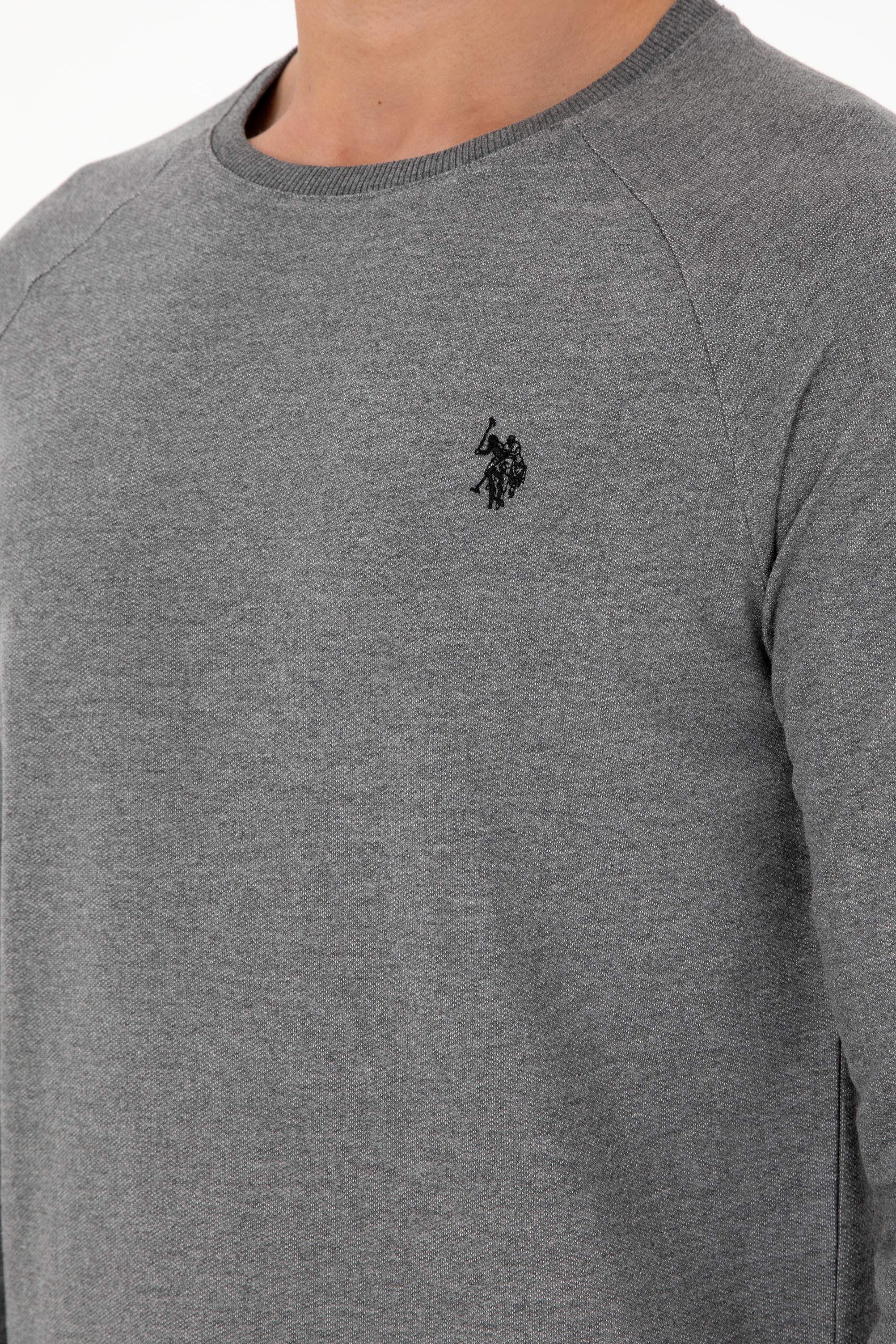 Erkek Antrasit Melanj Basic Sweatshirt - Image 7