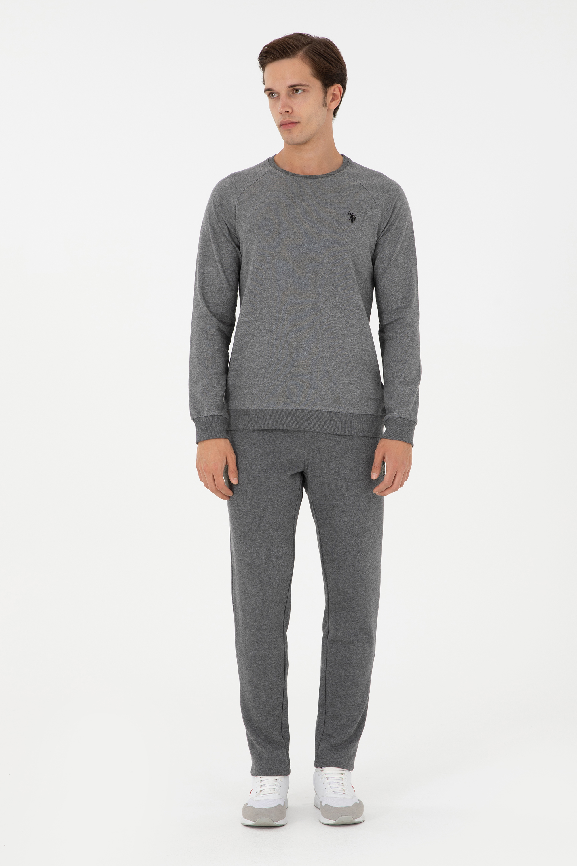 Erkek Antrasit Melanj Basic Sweatshirt - Image 4