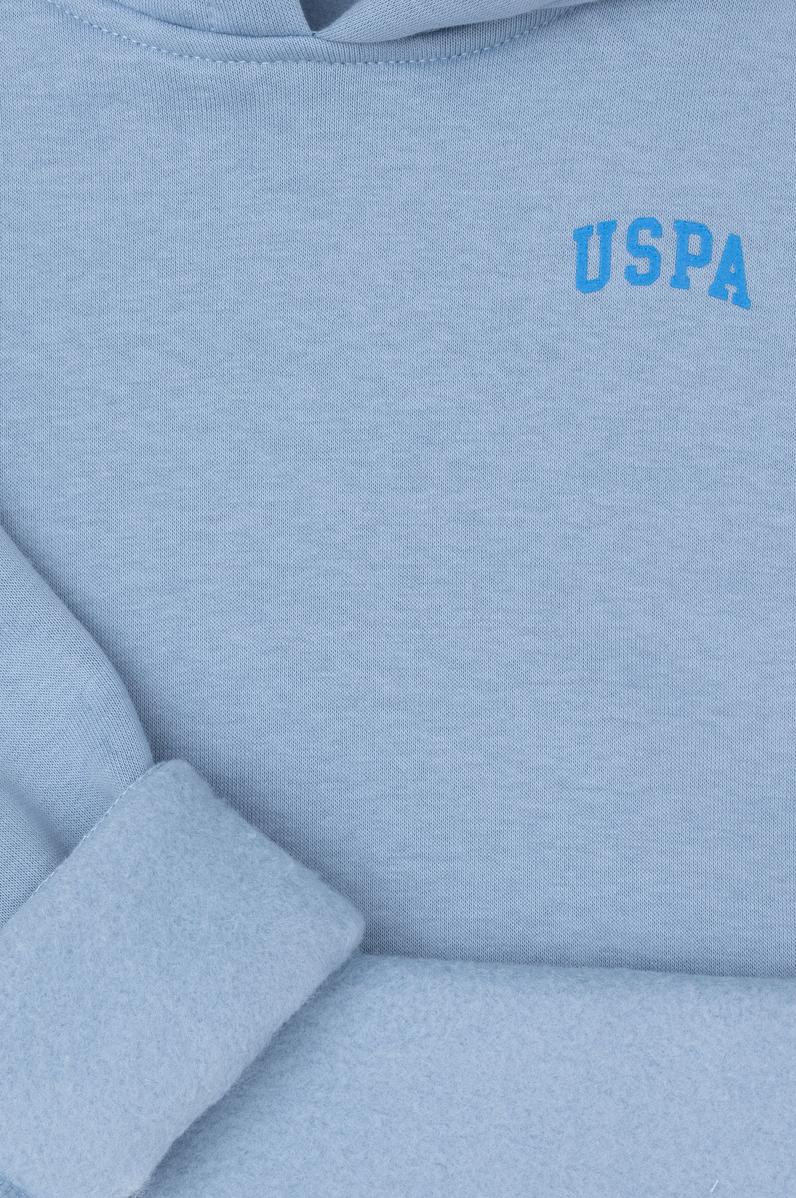 Erkek Çocuk Açık Mavi Basic Kapüşonlu Sweatshirt