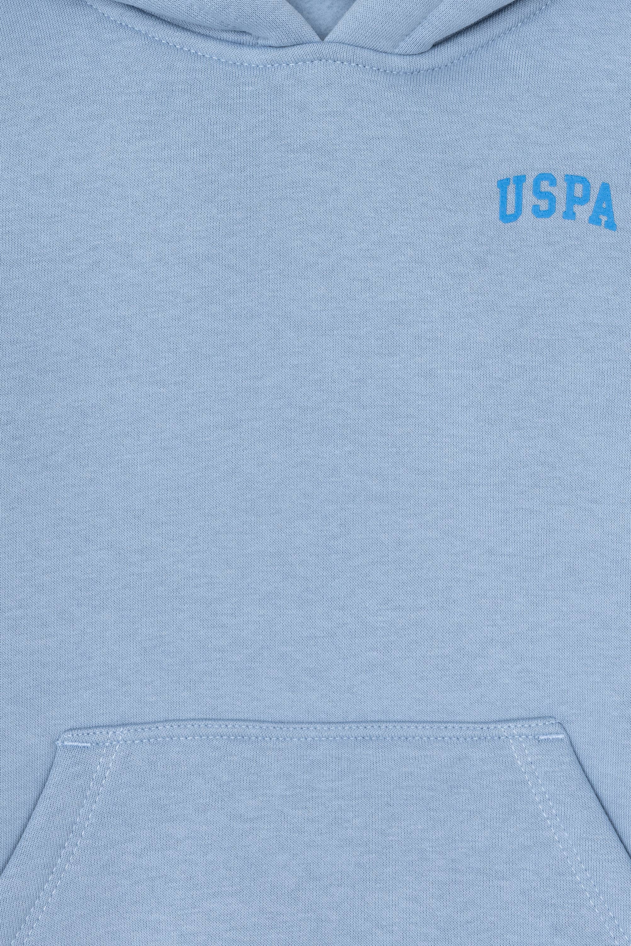 Erkek Çocuk Açık Mavi Basic Kapüşonlu Sweatshirt - Image 3