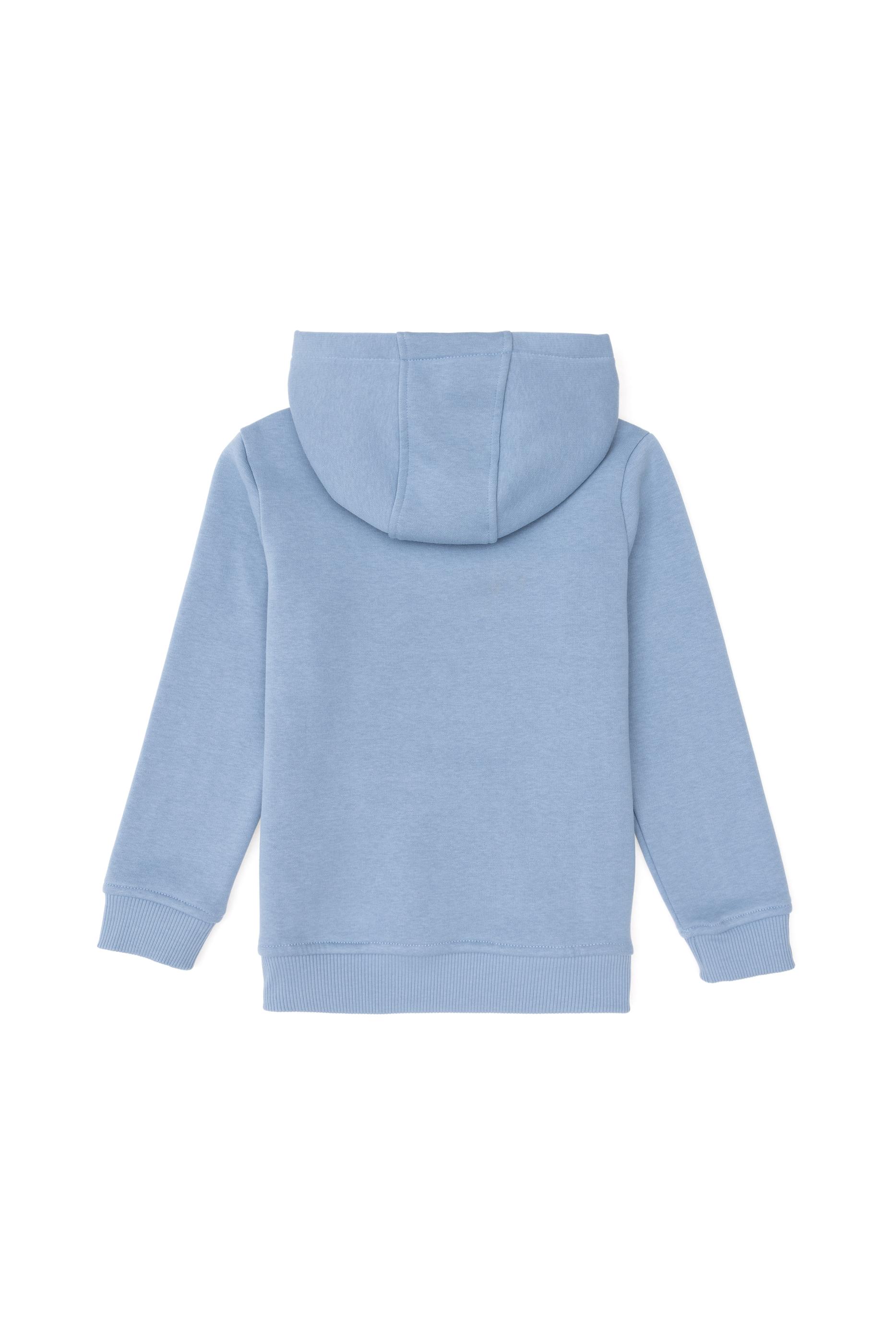 Erkek Çocuk Açık Mavi Basic Kapüşonlu Sweatshirt