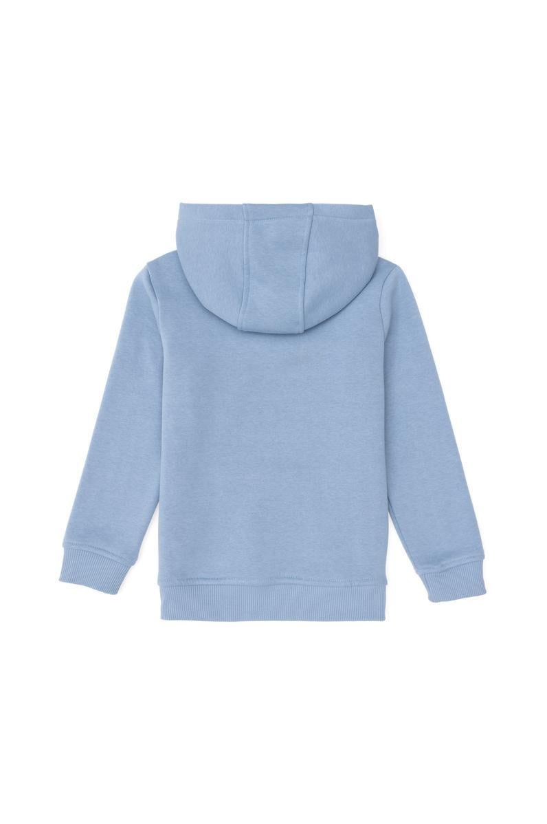 Erkek Çocuk Açık Mavi Basic Kapüşonlu Sweatshirt