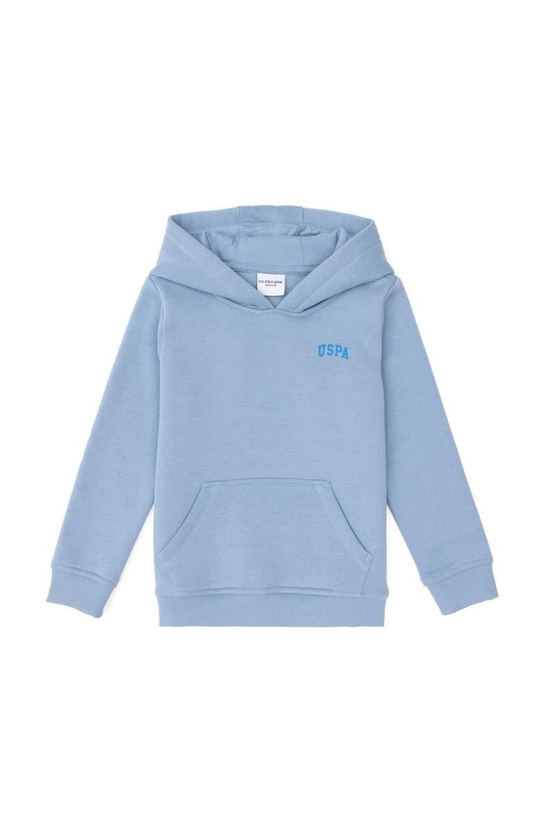 Erkek Çocuk Açık Mavi Basic Kapüşonlu Sweatshirt