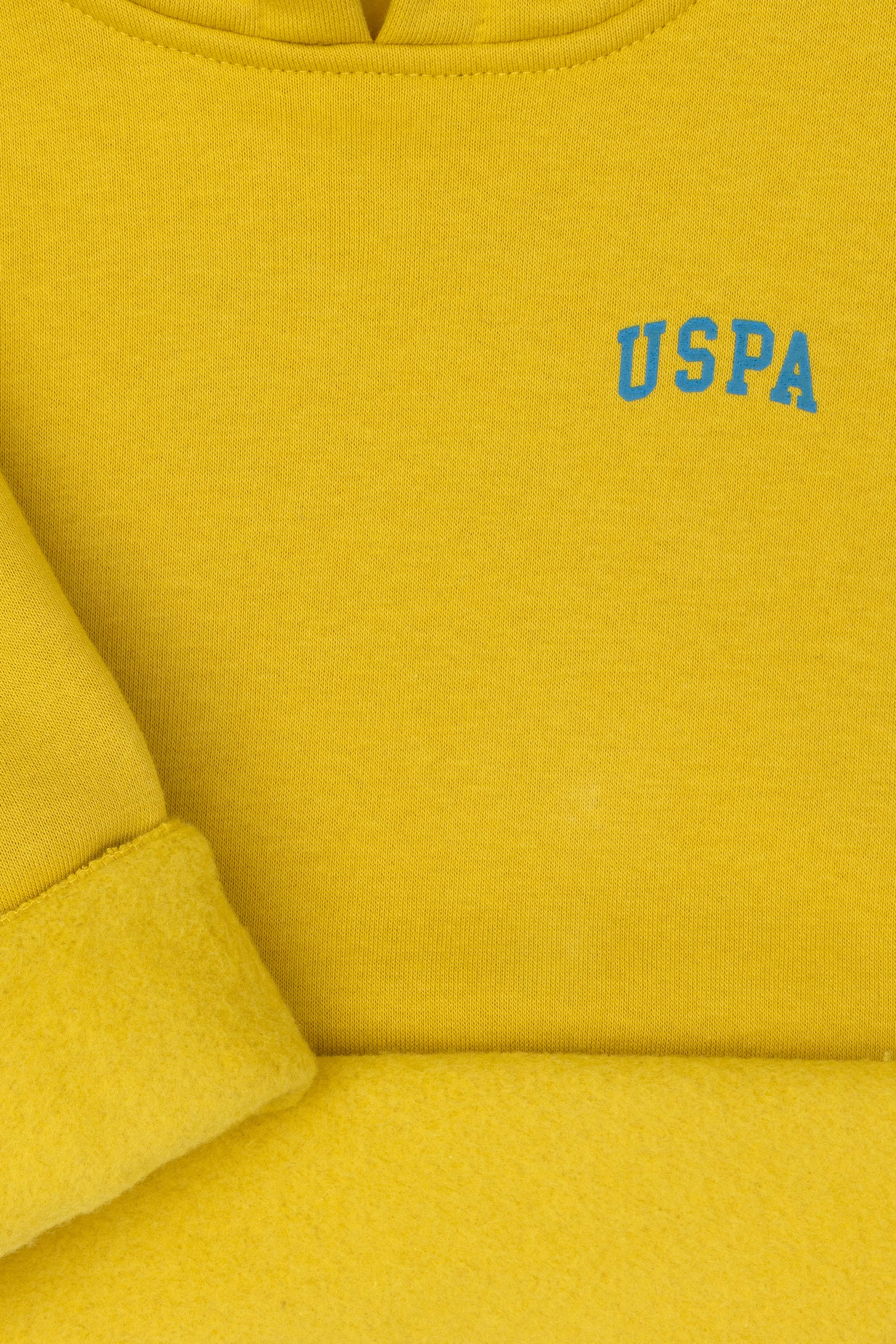 Erkek Çocuk Sarı Basic Kapüşonlu Sweatshirt