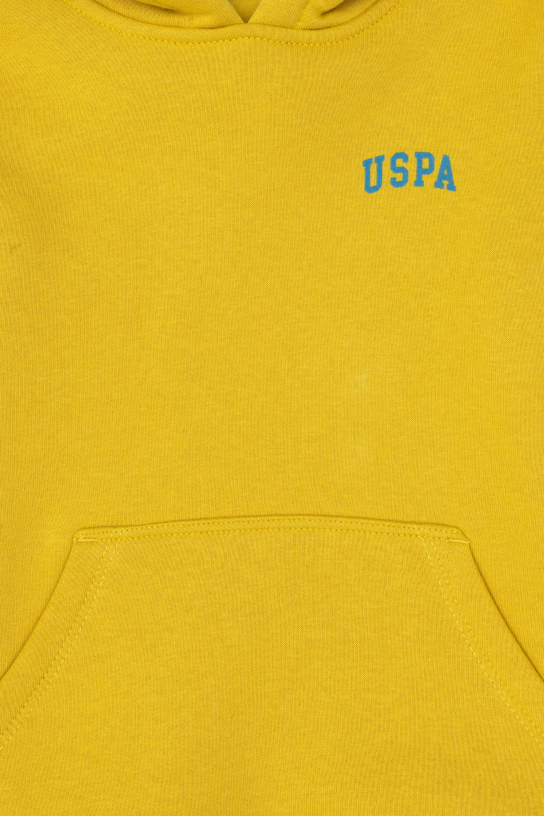 Erkek Çocuk Sarı Basic Kapüşonlu Sweatshirt