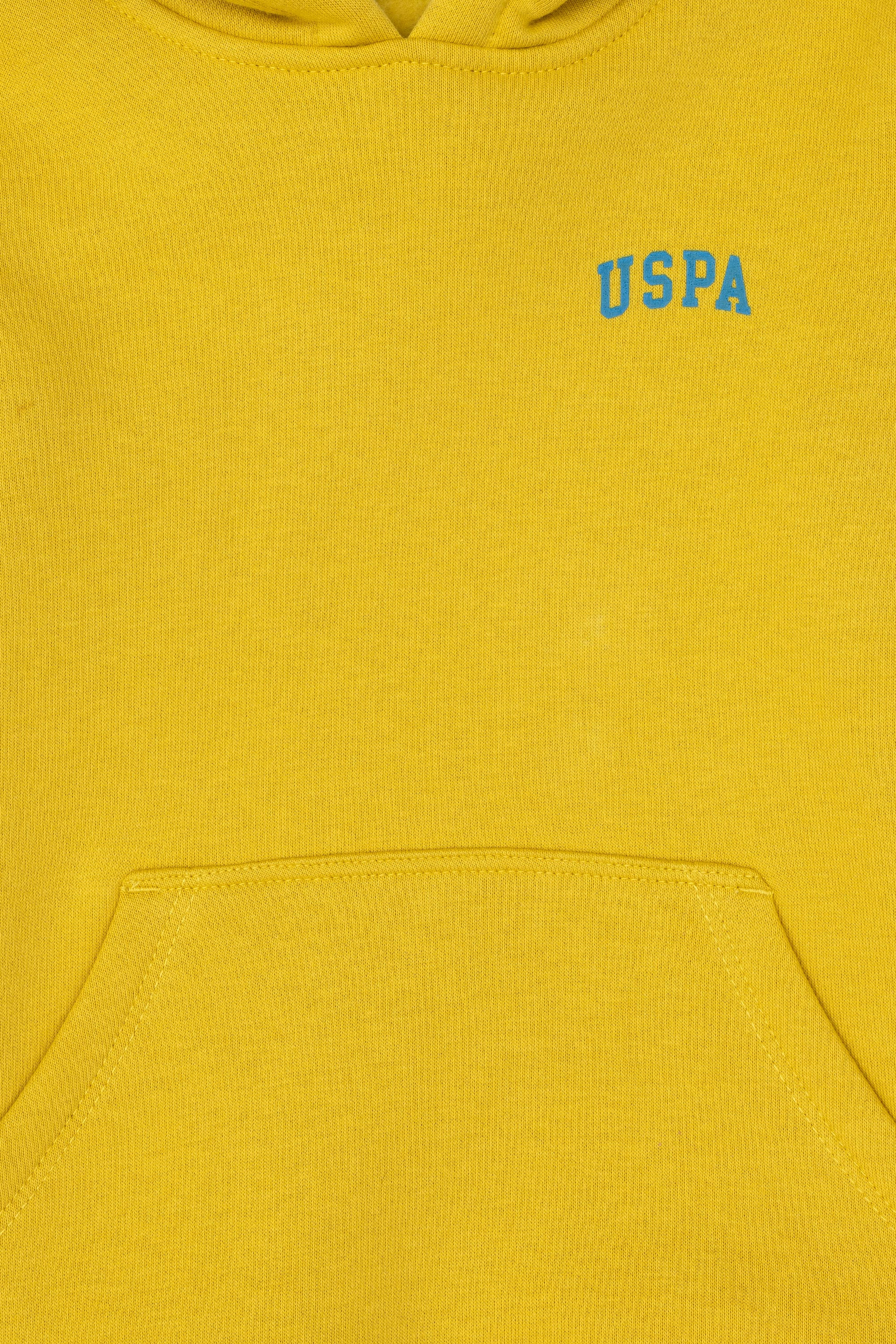 Erkek Çocuk Sarı Basic Kapüşonlu Sweatshirt - Image 3