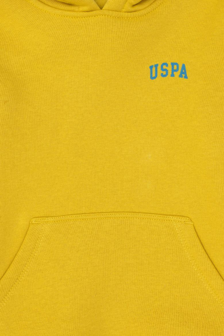 Erkek Çocuk Sarı Basic Kapüşonlu Sweatshirt - 50295161065