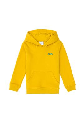 Erkek Çocuk Sarı Basic Kapüşonlu Sweatshirt - 50295161065