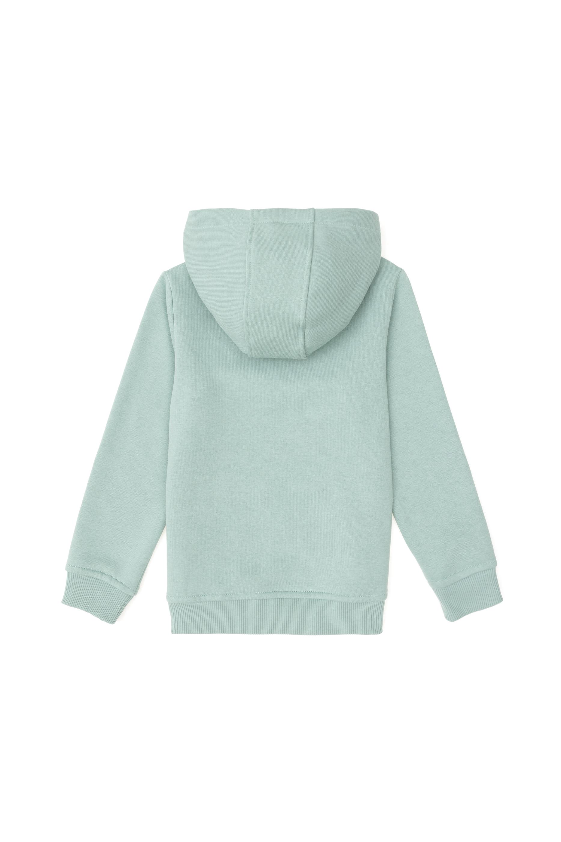 Erkek Çocuk Su Yeşili Basic Kapüşonlu Sweatshirt
