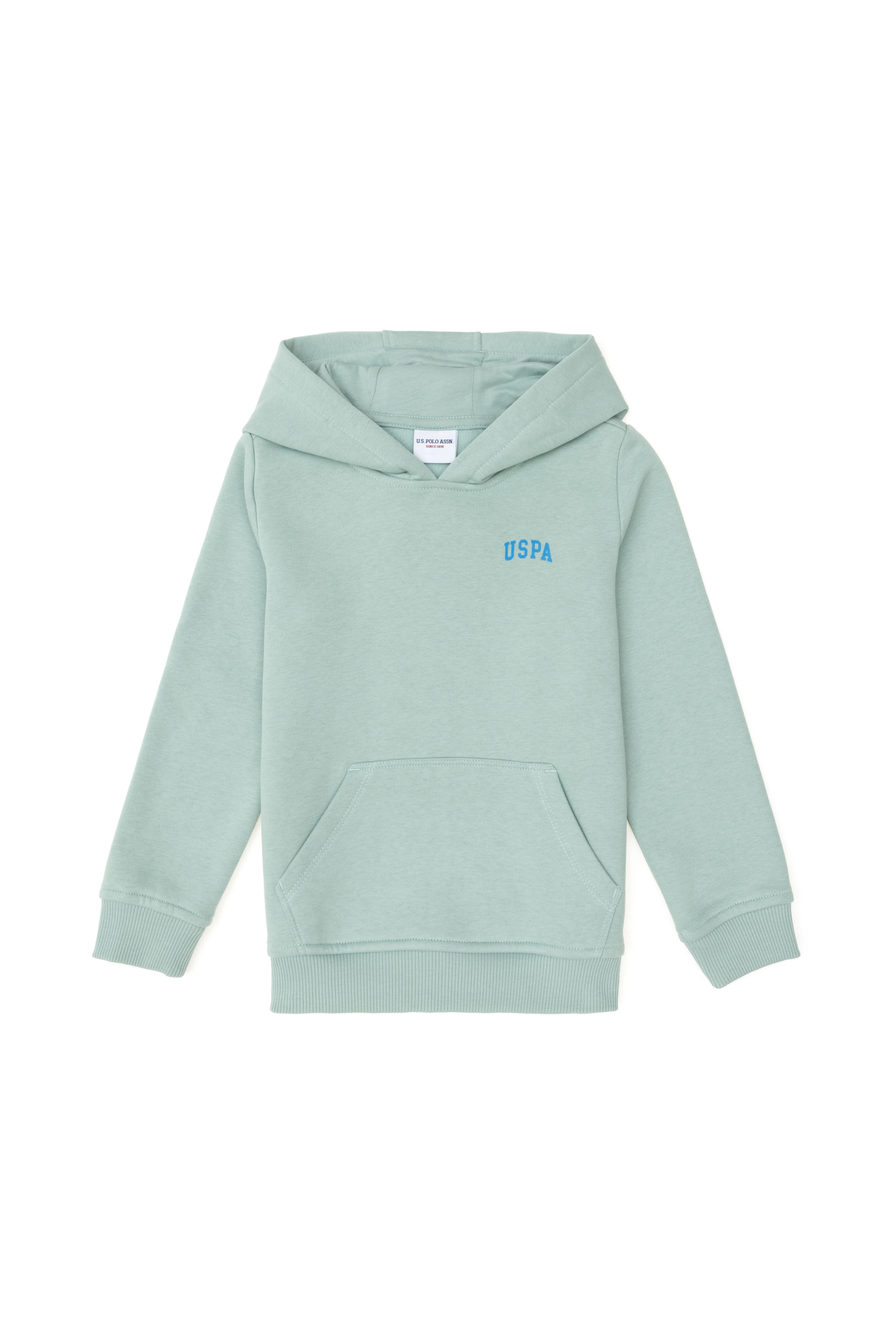 Erkek Çocuk Su Yeşili Basic Kapüşonlu Sweatshirt - Image 1