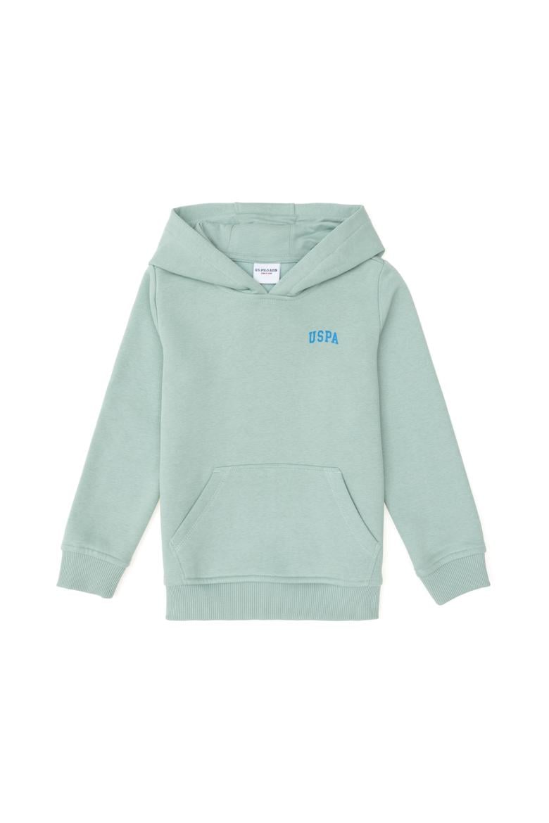 Erkek Çocuk Su Yeşili Basic Kapüşonlu Sweatshirt