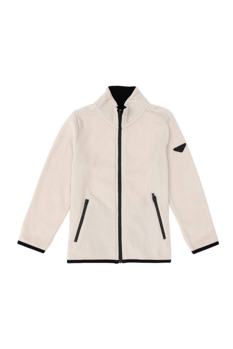 Erkek Çocuk Fermuarlı Taş Polar Sweatshirt