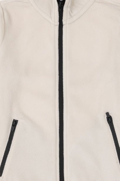 Erkek Çocuk Fermuarlı Taş Polar Sweatshirt