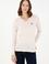 Kadın Krem Melanj Basic V Yaka Kazak