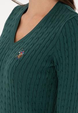 Kadın Koyu Yeşil Basic Kazak - 50288992074