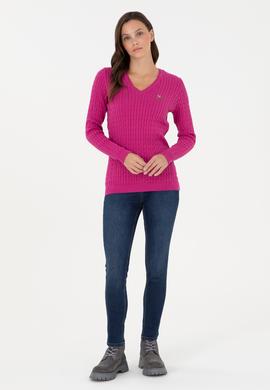 Kadın Fuşya Basic Kazak - 50288992002