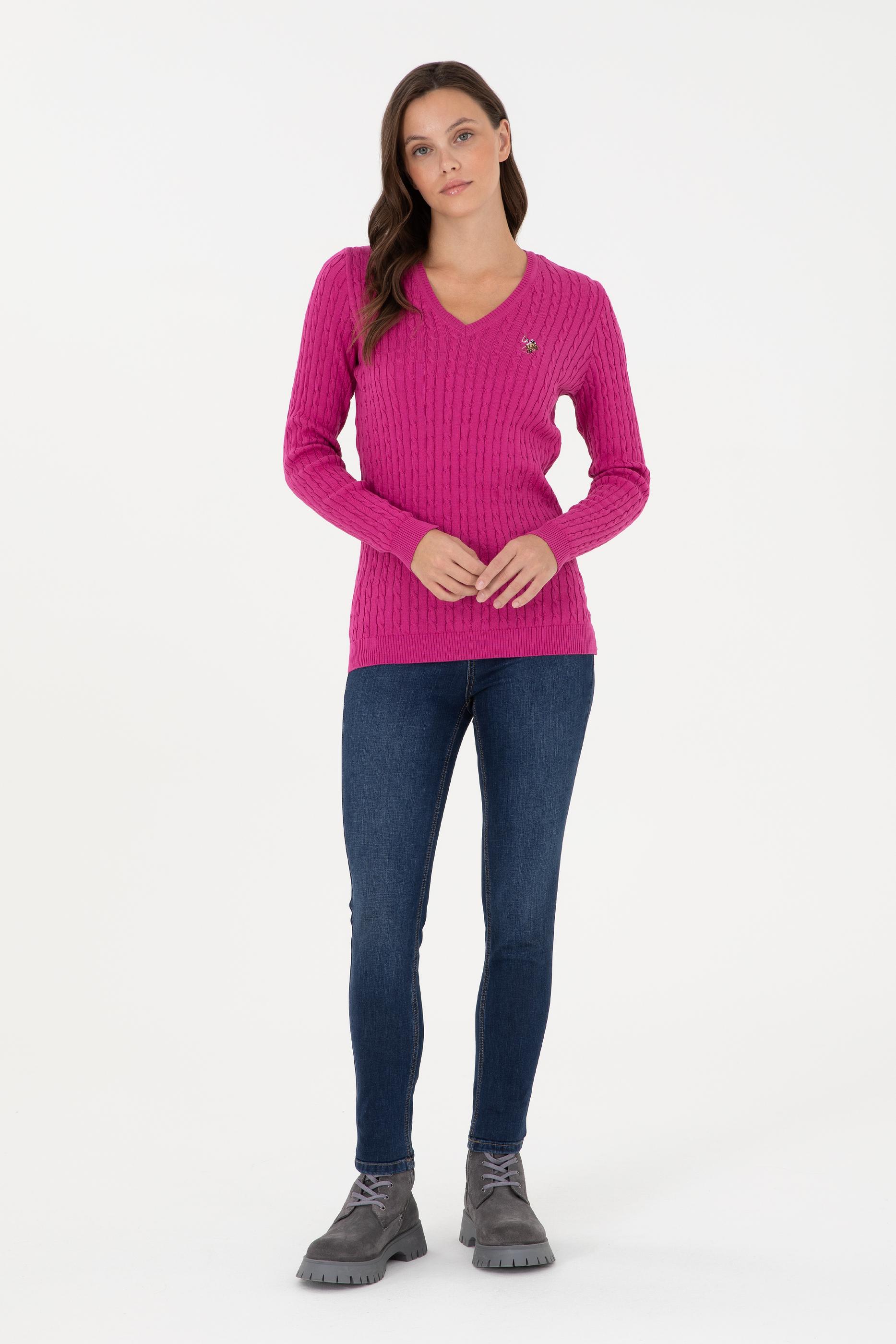 Kadın Fuşya Basic Kazak