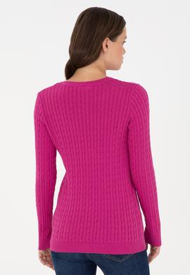 Kadın Fuşya Basic Kazak - 50288992002