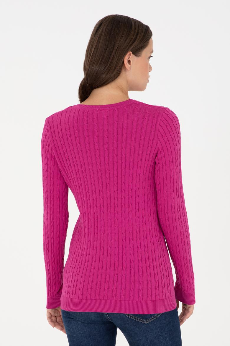 Kadın Fuşya Basic Kazak - 50288992002