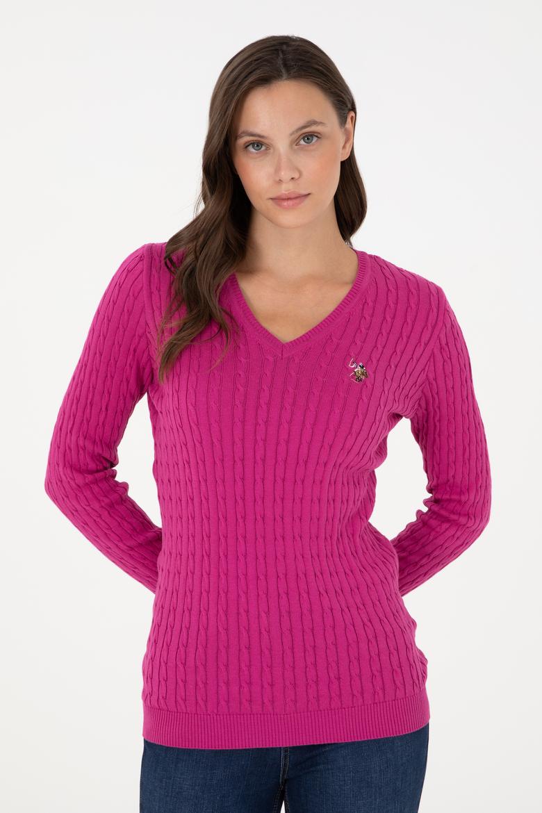 Kadın Fuşya Basic Kazak - 50288992002