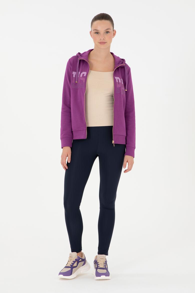 Kadın Menekşe Basic Kapüşonlu Sweatshirt - 50289540122