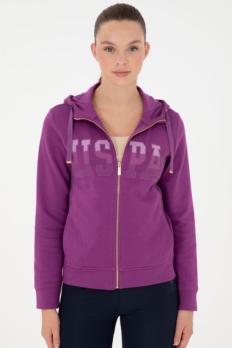 Kadın Menekşe Basic Kapüşonlu Sweatshirt - 50289540122