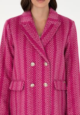 Kadın Fuşya Kaşe Kaban - 50291491008