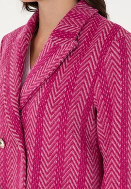 Kadın Fuşya Kaşe Kaban - 50291491008