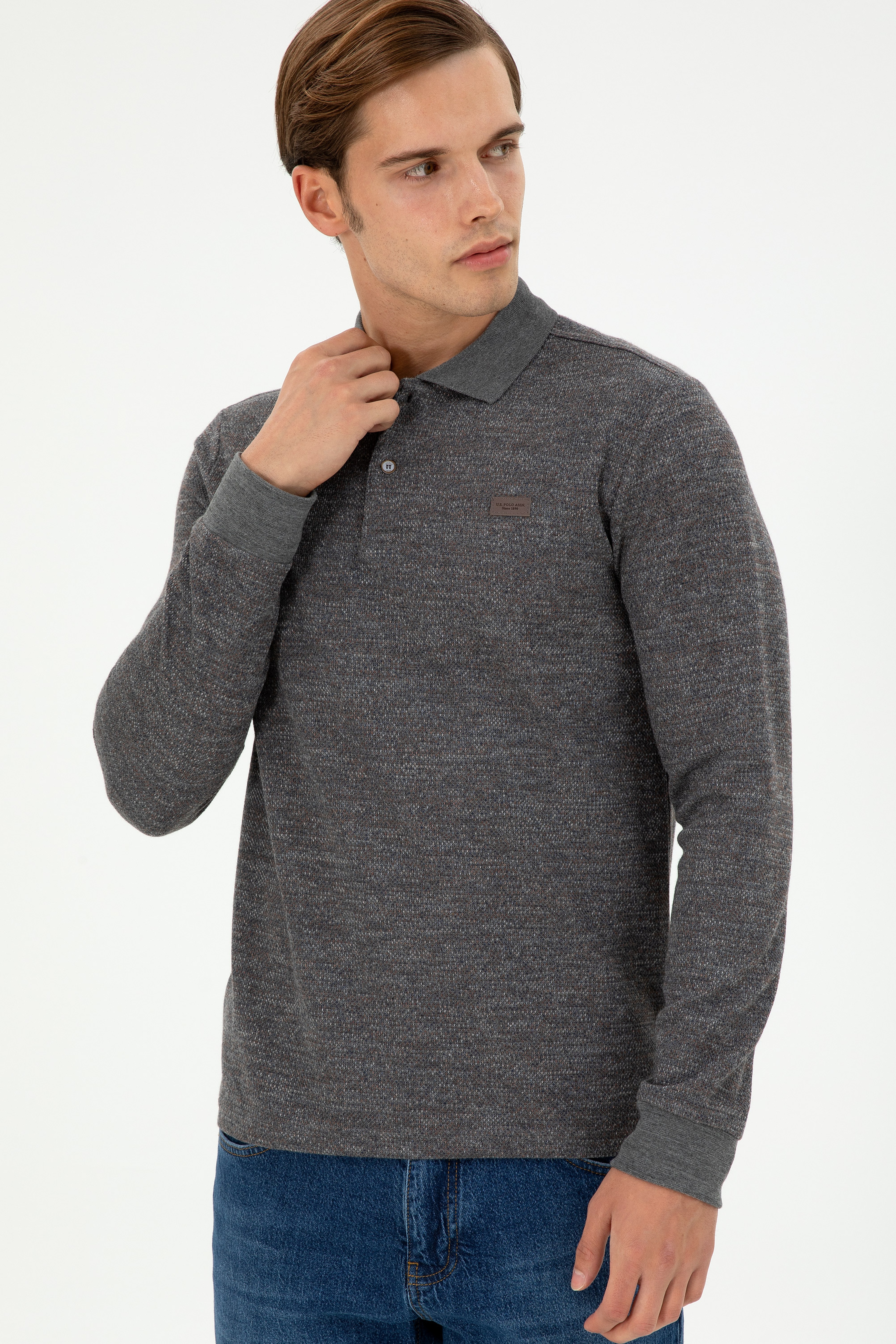 Erkek Gri Melanj Sweatshirt