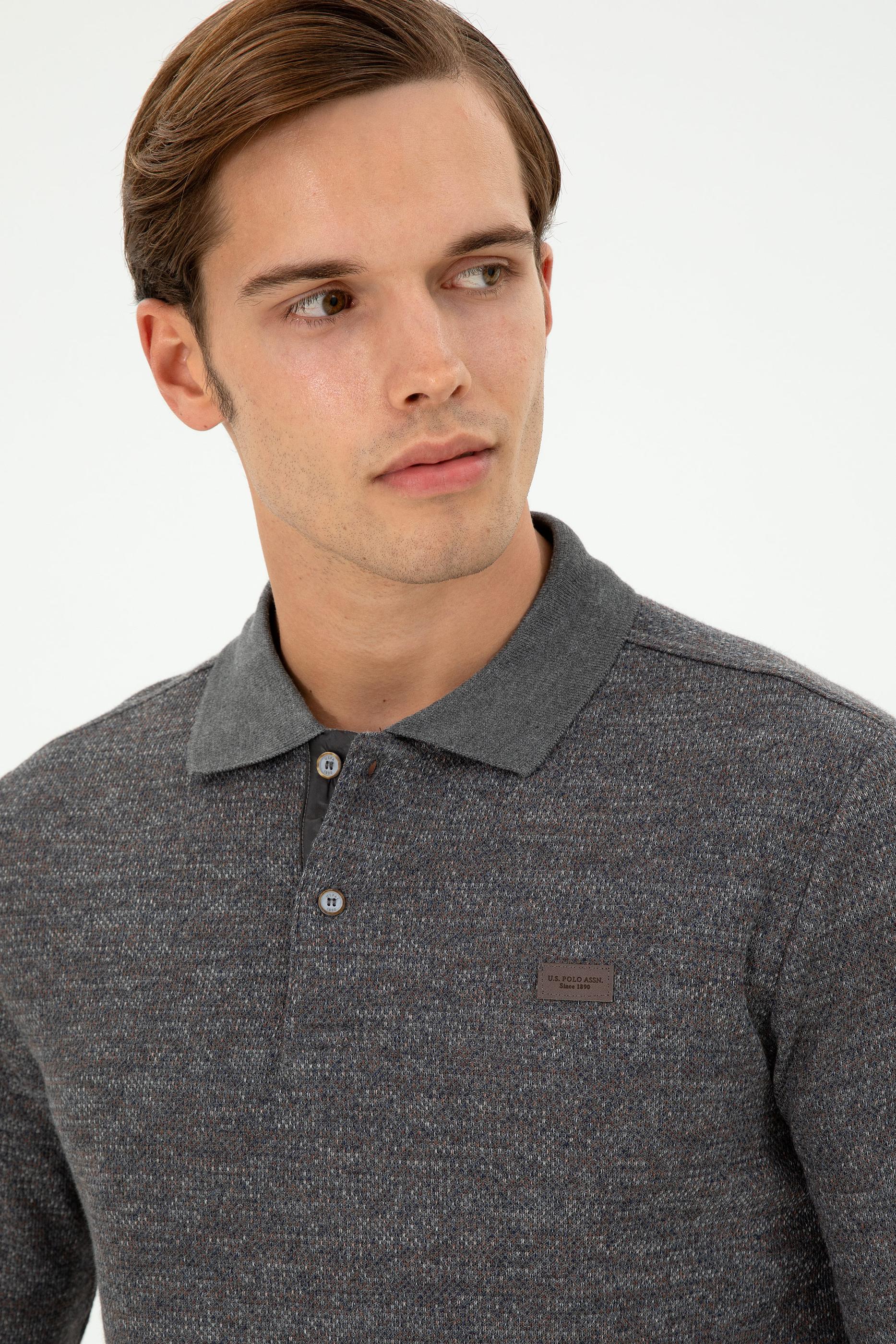 Erkek Gri Melanj Sweatshirt