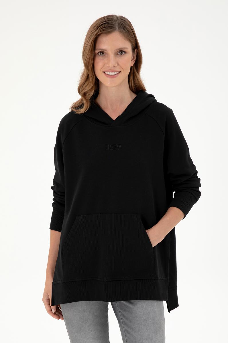 Kadın Siyah Kapüşonlu Sweatshirt