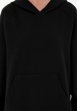 Kadın Siyah Kapüşonlu Sweatshirt - 50296944040