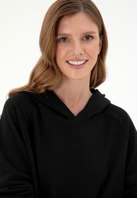 Kadın Siyah Kapüşonlu Sweatshirt - 50296944040